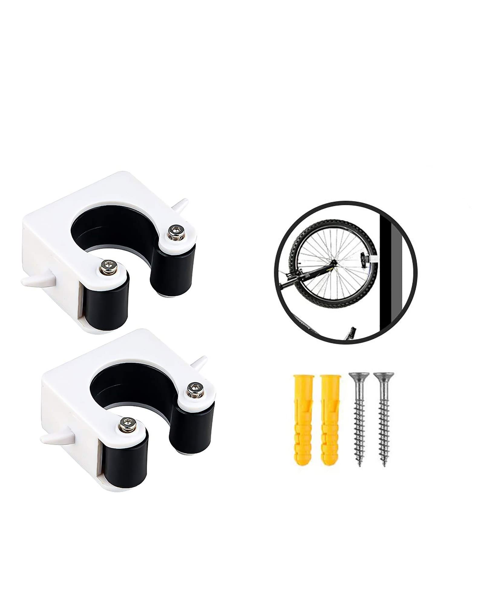 WANGCL 2PCS Mountain Bike Parking Buckle Bike Wall Mounts Suitable For Mountain Bikes Tires Width Of 1.75-2.25 Inch - Black