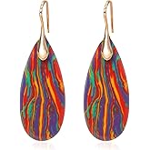 Wovanoo Natural Stone Earrings Waterdrop Stone Dangle Earrings for Women