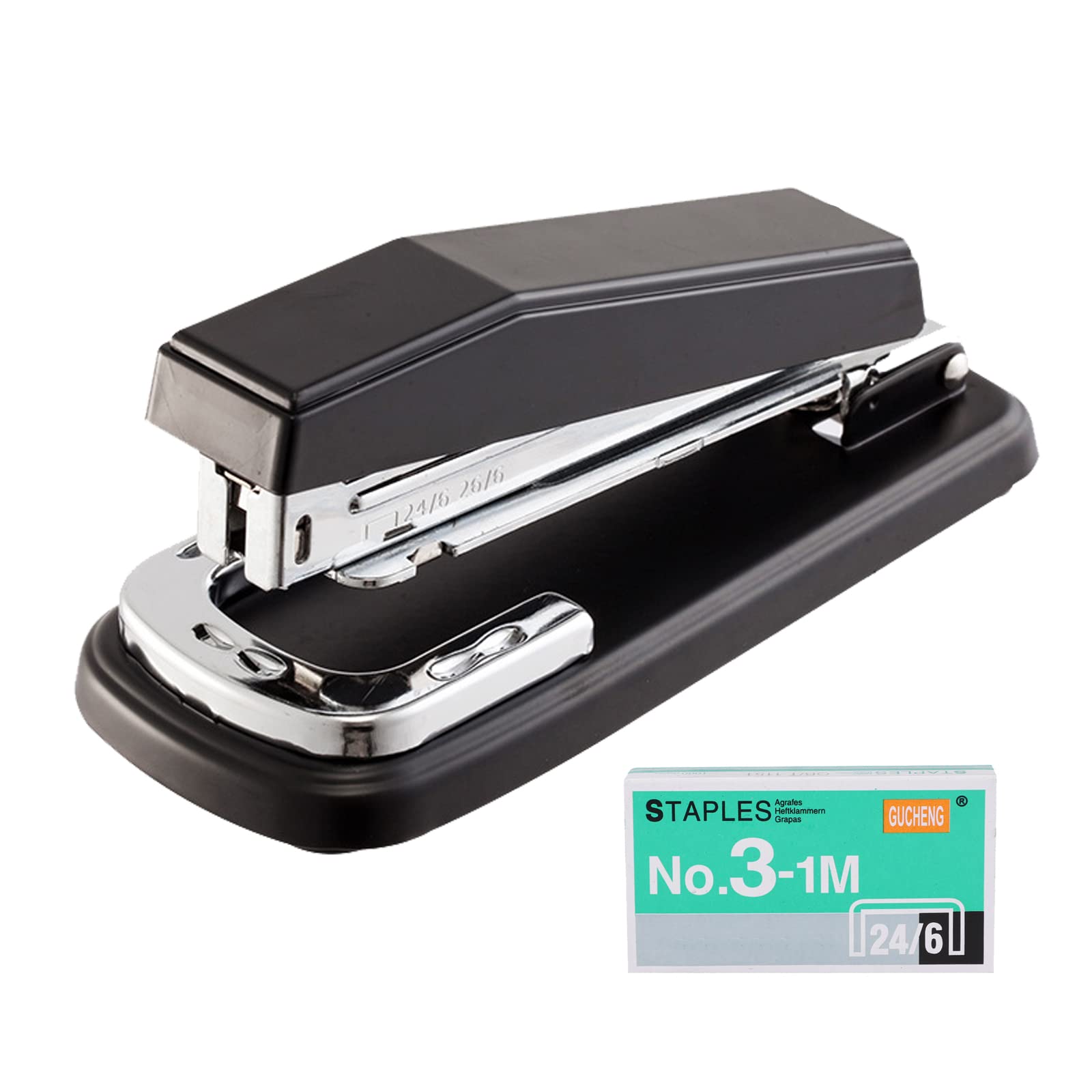 HandHeld Metal stapler Labor Saving Stapling Plier 25 Sheet Capacity Plier Stapler Smooth Desktop Stapler with Comfortable Grip Effortless Stapling Machine with Box 24/6 Staples for Office School Home