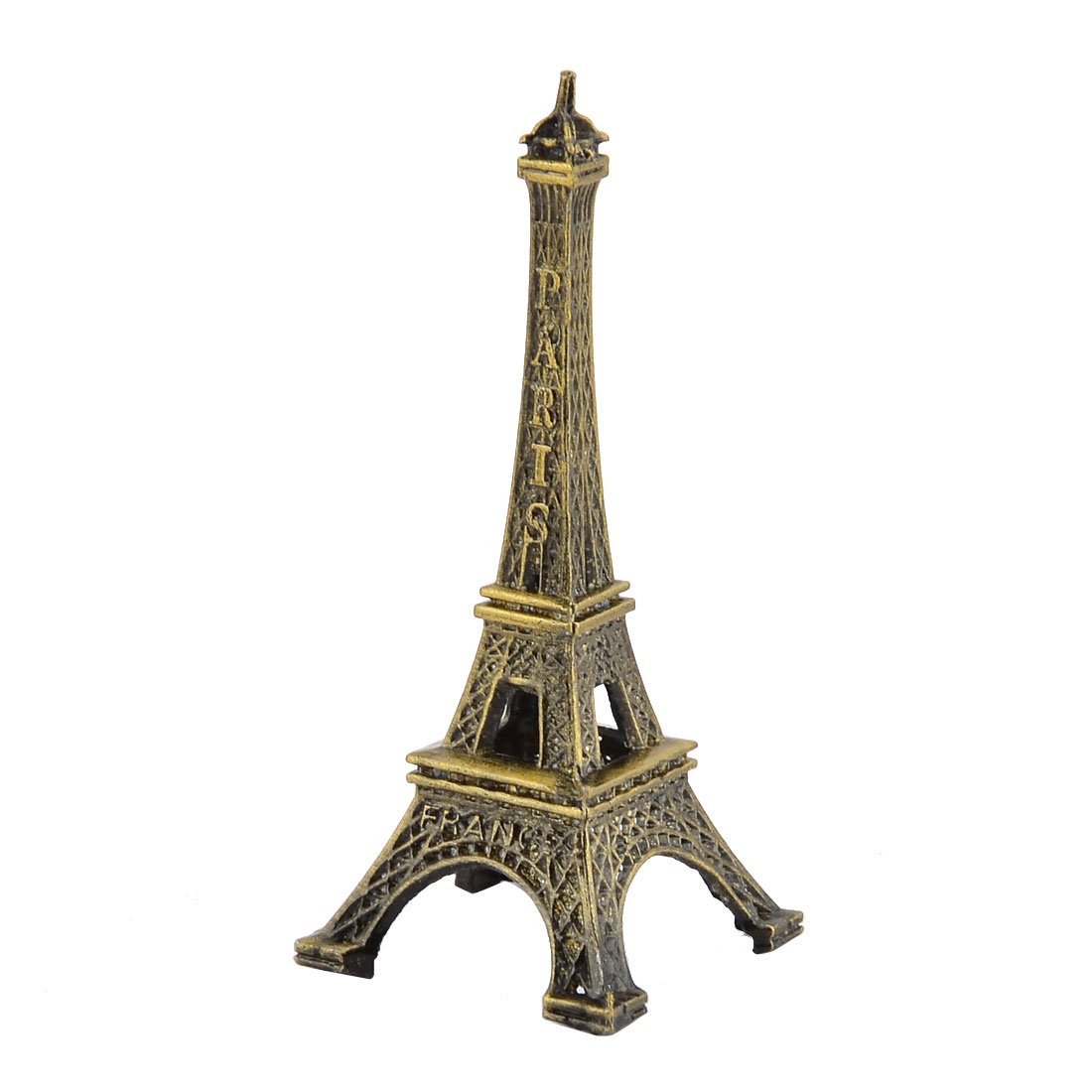 sourcing map Metal Home Eiffel Tower Model Ornament Collection 8cm Height Bronze Tone