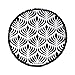 Bonita Beach Collection Round 'Roundie' Beach Towel Thick Terry Cotton with Fringe Tassels - Various Designs & Colors (The Congo Peacock (Black & White))