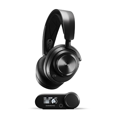 SteelSeries Arctis Nova Pro Wireless 61520 Gaming Headphones, Wireless, Sealed, High Resolution Active Noise Canceling, Compatible with PC, PS5, PS4, Switch, Hi-Fi Sound, Black, Adjustable