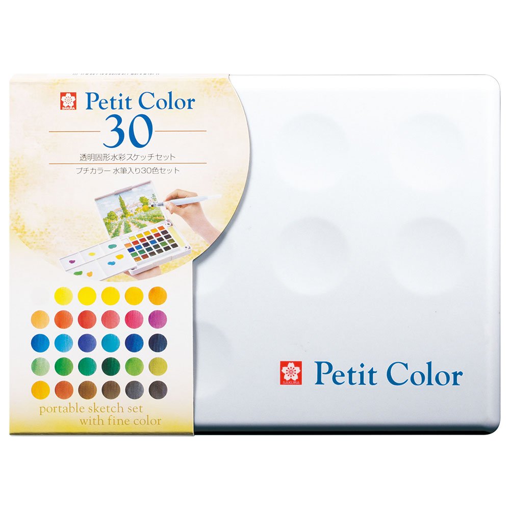 サクラクレパス 絵の具 固形水彩 プチカラー 30色 水筆入り NCW-30H商品画像