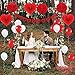 Valentines Day Decoration Set - Pack of 21 | Red Heart Garland for Valentines Day Decor | Red and White Paper Pompoms with Latex Balloons for Valentines Day Office Decorations | Valentine Decorations
