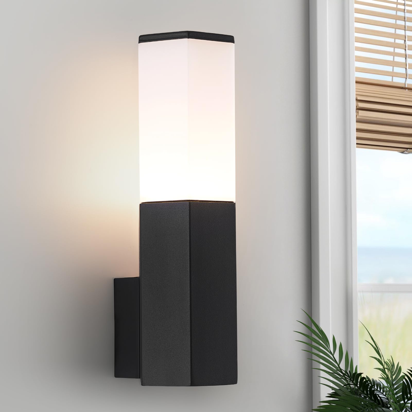 HARPER LIVING Outdoor Wall Light Waterproof IP54, Grey Finish, Hexagonal Design, E27 Bulb Cap, LED Compatible, Ideal for Walkway, Courtyard, Garden, Park, Class 1 (Earth)