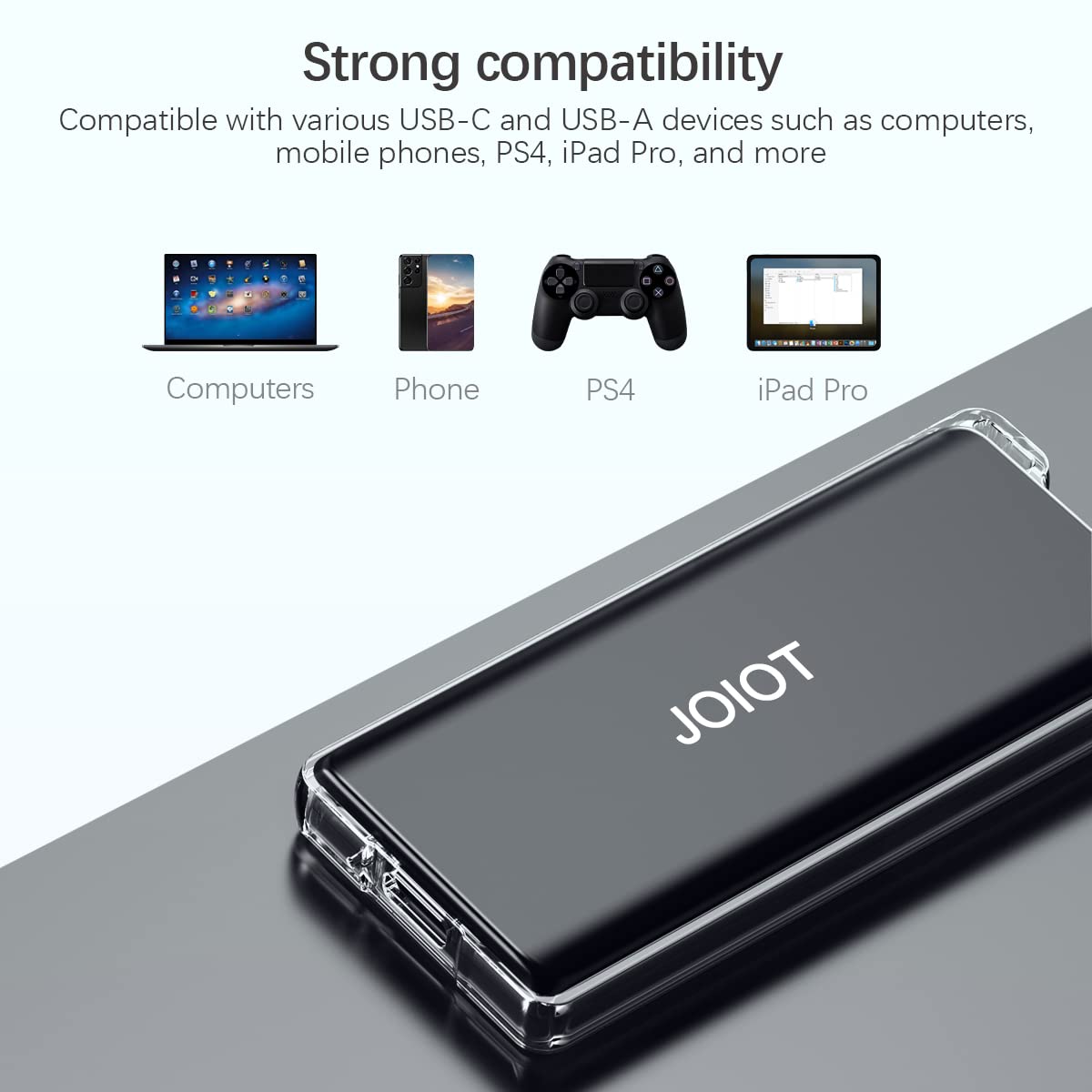 1TB Portable External SSD, Up to 540MB/s, USB 3.1 Type C Flash Drive External Solid State Drive, Portable SSD Type A to C Cable for PC/Laptop/Mac/Android/Linux