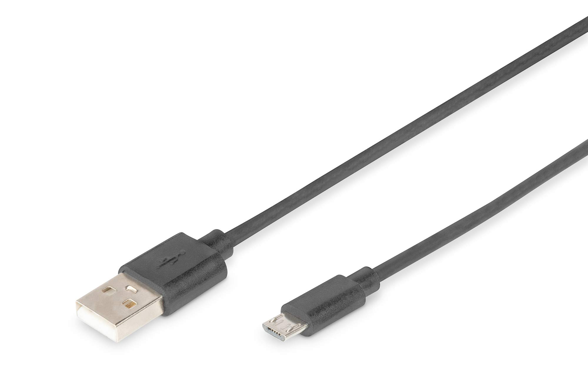 DIGITUS USB 2.0 cable - 1.8 m - USB-A to Micro B - 480 Mbps - connection cable for computers, notebooks, hubs, smartphones - blister - black