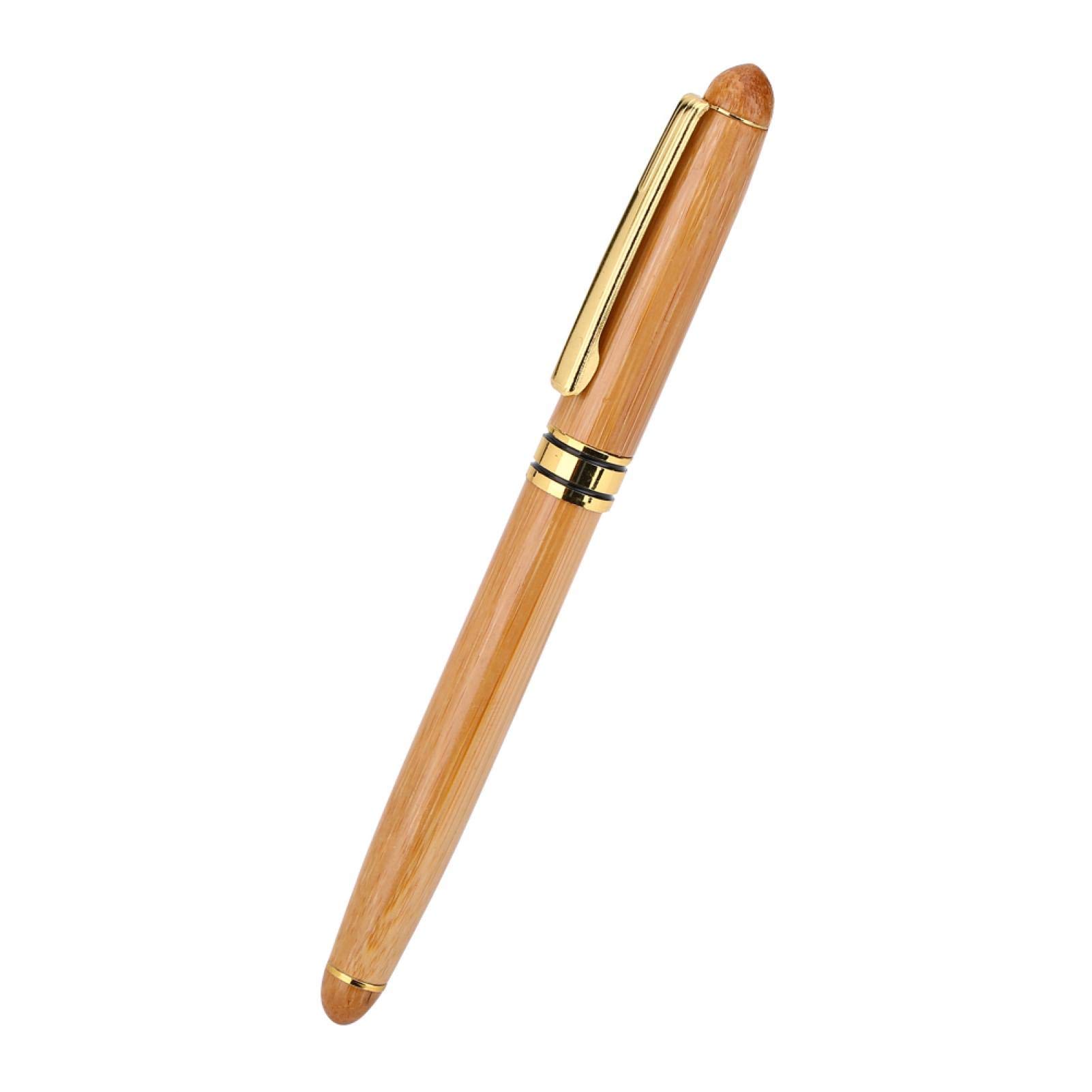 Akozon Calligraphy Art Fountain Pen, Bamboo plywood Calligraphy Pen 1pc Broad Stub Chisel-pointed Nib Writing Gothic Arabic Italic (written2.9mm)