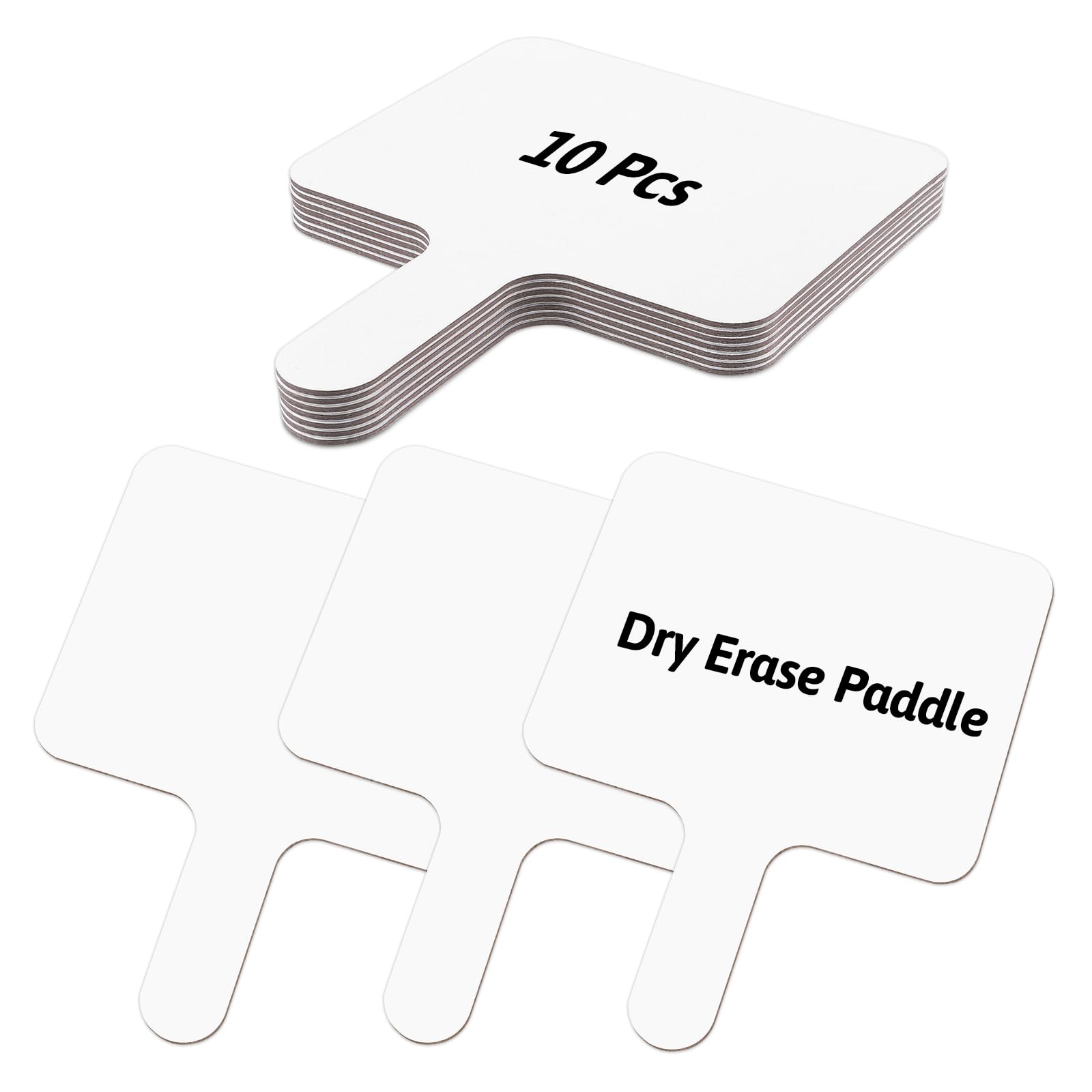 Photo 1 of 10 Pcs Dry Erase Answer Paddles 10x8 Inch Handheld White Boards Mini Double Sided Dry Erase Signs Small Auction Paddles for Students Teachers Office Classroom Meeting Voting Family Games Party