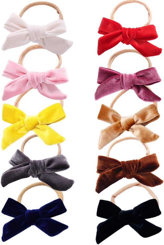 Baby Girl Headbands Newborn Infant Toddler Knotted Hairbands Bows Elastic Soft Floral Hair Band