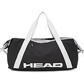 HEAD 45L Black Waterproof Gym Duffel Bag for Women Men, Large Capacity Weekender Overnight Bag with Detachable Strap, Lightweight Travel Tote for Fitness, Yoga & Business Trips