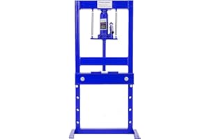 GARVEETECH 6 Ton Hydraulic Press, H-Frame Garage Floor Shop Press with Press Plates, Heavy-Duty Adjustable Hydraulic Shop Press, for Auto Bending Stamping, Blue