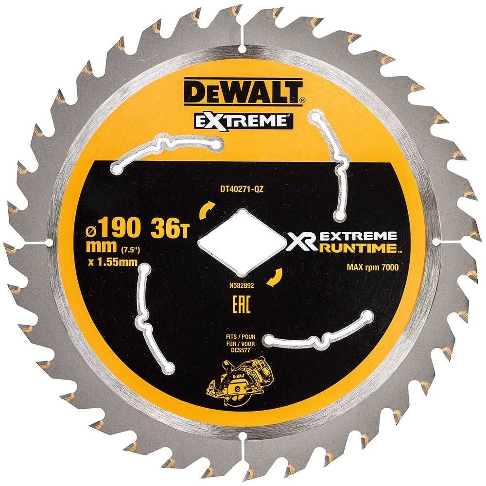 DEWALT DT40271 190mm 36 Tooth Diamond Bore Blade for Dcsdcs577