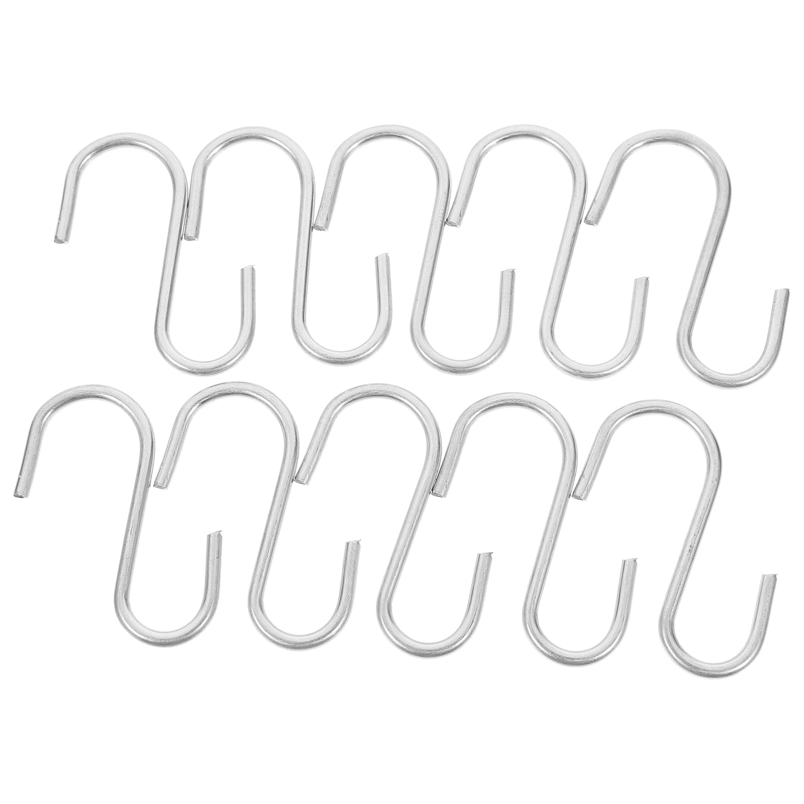 VALICLUD Heavy Duty Plating S Shaped Hooks 10Pcs Metal Small Hooks for Kitchen Utensils Clothes Closet Storage Over Door Hangers