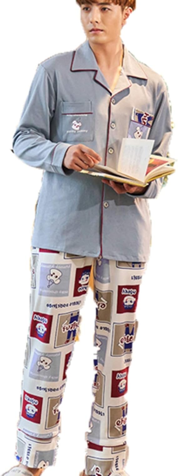 Amazon Co Jp 秋冬 ルームウェア 前開き パジャマ メンズ 綿100 気持ち良い 長袖 ボトムズ 上下セット 冬用 カジュアル 2点セット 襟付き ラペル 家着 寝間着 便利服 男性用 男の子 かわいい おしゃれ 冬 ワイド 大きいサイズ L Xl Xxl Xxxl 服 ファッション小物