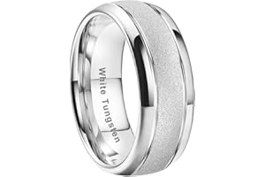 TUTISS 6mm 8mm Black/Gold/Rose Gold/White Tungsten Rings for Men Women Fashion Engagement Wedding Bands Sandblasted Finish I Love You Engraved Comfort Fit