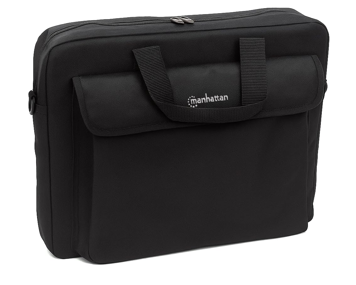 Manhattan 438889 London Notebook Computer Briefcase, Top Load; Fits Most Widescreens Up To 15.6", Black — image 1