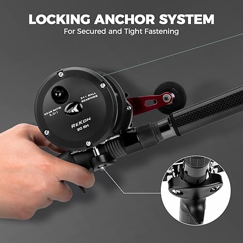 KastKing ReKon Level Wind Trolling/Jigging Fishing Reel,Round