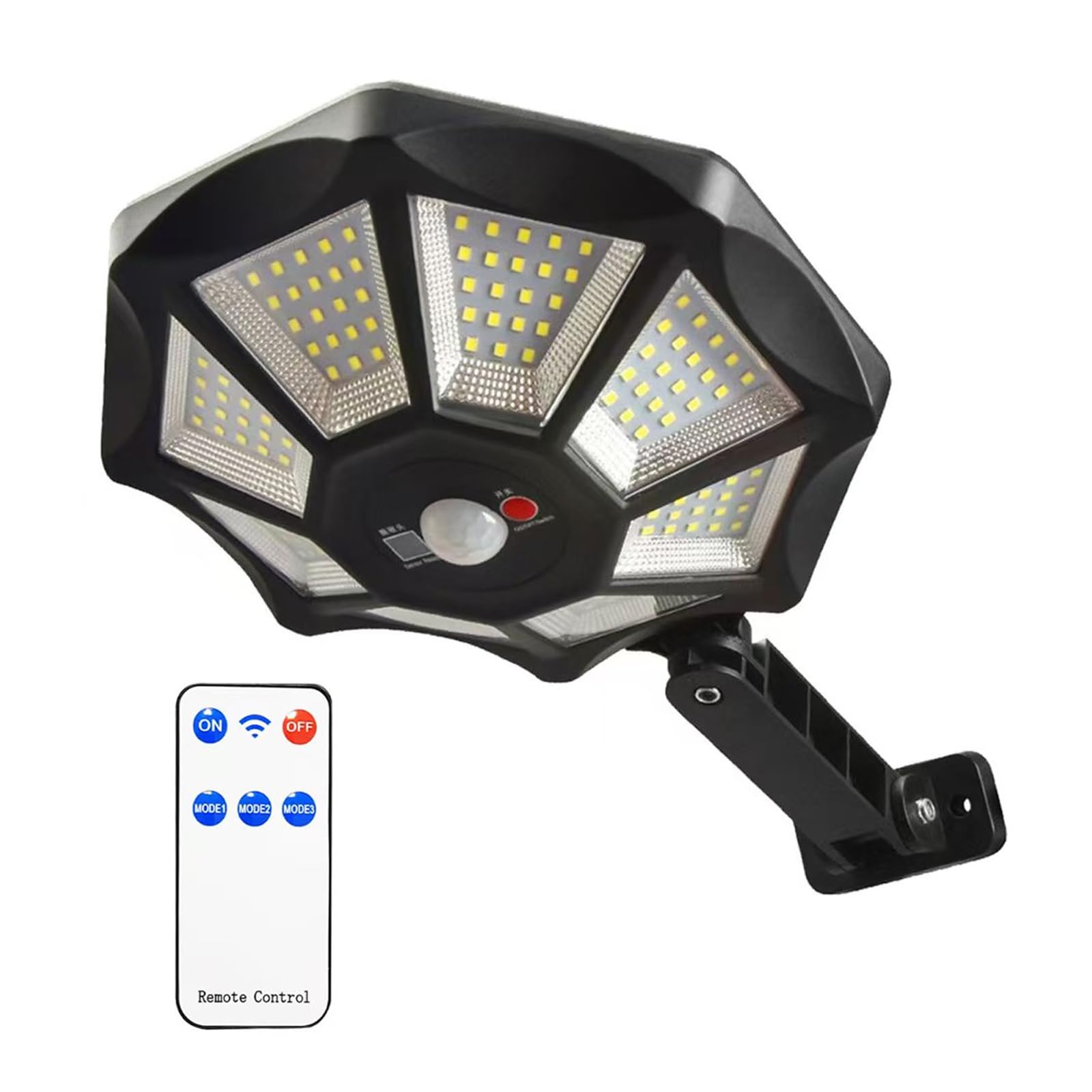 Photo 1 of Solar Street Lights,Street lamp with Remote Controller&3 Modes,168 LED Solar Flood Motion Sensor Lights Outdoor,IP65 Waterproof Outside LED Street Light 180°Adjustable Angle (1)