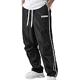 Yimoon Men's Parachute Pants Y2k Baggy Sweatpants Drawstring Wide Leg Casual Pants Streetwear