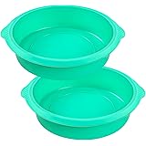 Kamehame Silicone Cake Pan, 2 Pack 8.5 Inch Round Silicone Cake Molds, Silicone Molds for Baking Cheese Cake, Chocolate Cake,
