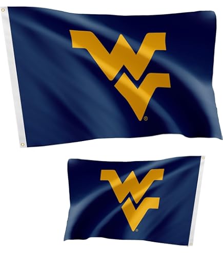 West Virginia University Gartenflagge – Design A, 100% Polyester, Doppelseitig