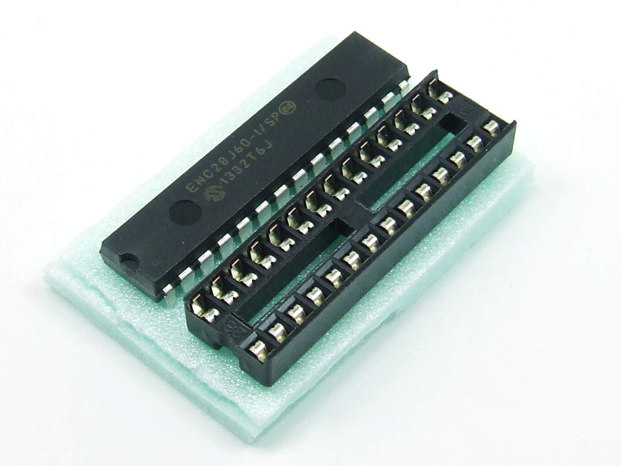 POPESQ® - ENC28J60 - I/SP Ethernet - Controller with DIP 28 THT Network ARDUINO compatible #A110