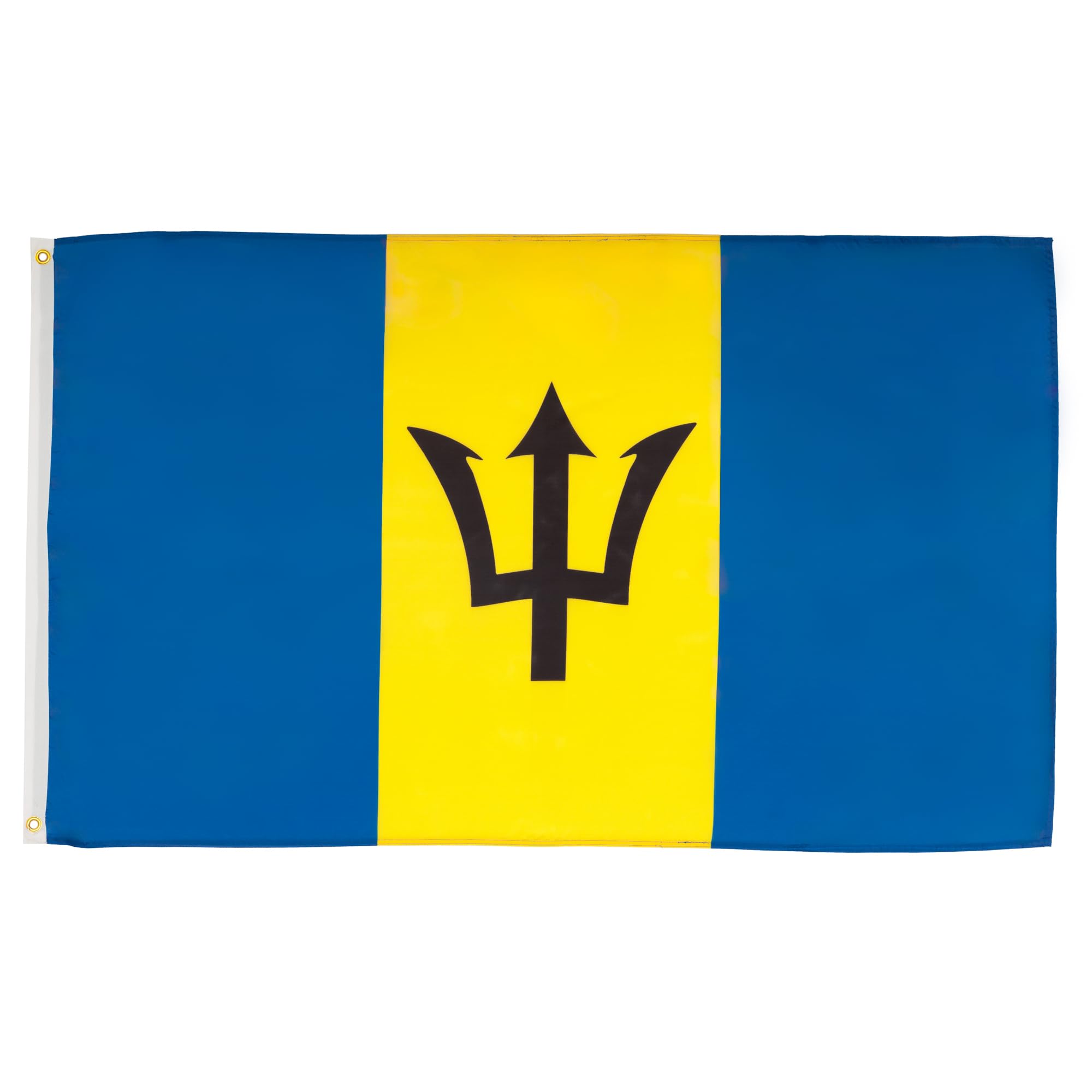 AZ FLAG - Barbados Flag - 3x5 Ft - Light Polyester Barbadian Banner with Two Brass Eyelets - Fade Resistant - Vivid Colors - 3' x 5' Feet - 150x90 Cm — image 1