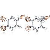 Happiness Serotonin Earrings Sterling Silver Science Stud Earrings Science Jewelry Gifts for Women