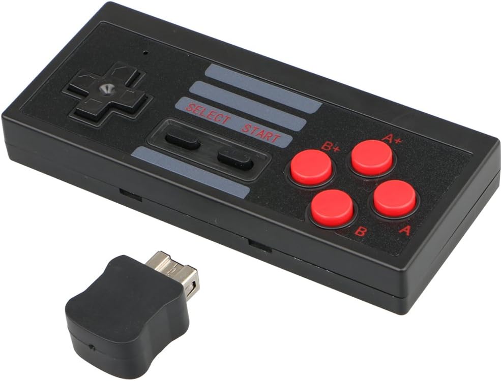 Wireless Game Controller for NES Classic Edition, NiceCo 2.4G No-Wired Gamepad Joypad with Receiver for NES Classic Gaming System Console (Black): Computers & Accessories