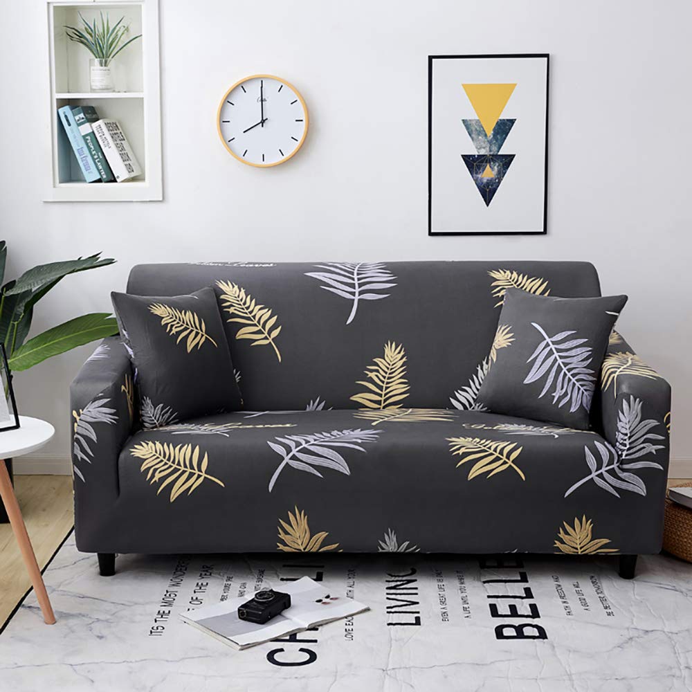 Stretch Sofa Covers Loveseat Slipcovers With Elastic Bottom Slip Resistant Furniture Protector Loveseat Leaf Home Kitchen Cjp Org In