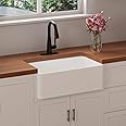 30 Inch Apron Front Farmhouse Sink, Los Flexi Durable Fireclay Farm Sinks For Kitehen, 30"W×18"D Single Bowl Basin, White Apron Sink With Stainless Steel Bottom Grid And Strainer Included