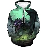 LAOLIUSN Men's Dragon Hoodie - Fantasy Theme, Animal Graphic Sweatshirt