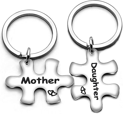 Idee Regalo Di Natale Per Donne.Portachiavi A Forma Di Puzzle Idea Regalo Per Mamma E Figlia Per Donne E Ragazze Regalo Di Natale O Di Compleanno Amazon It Valigeria