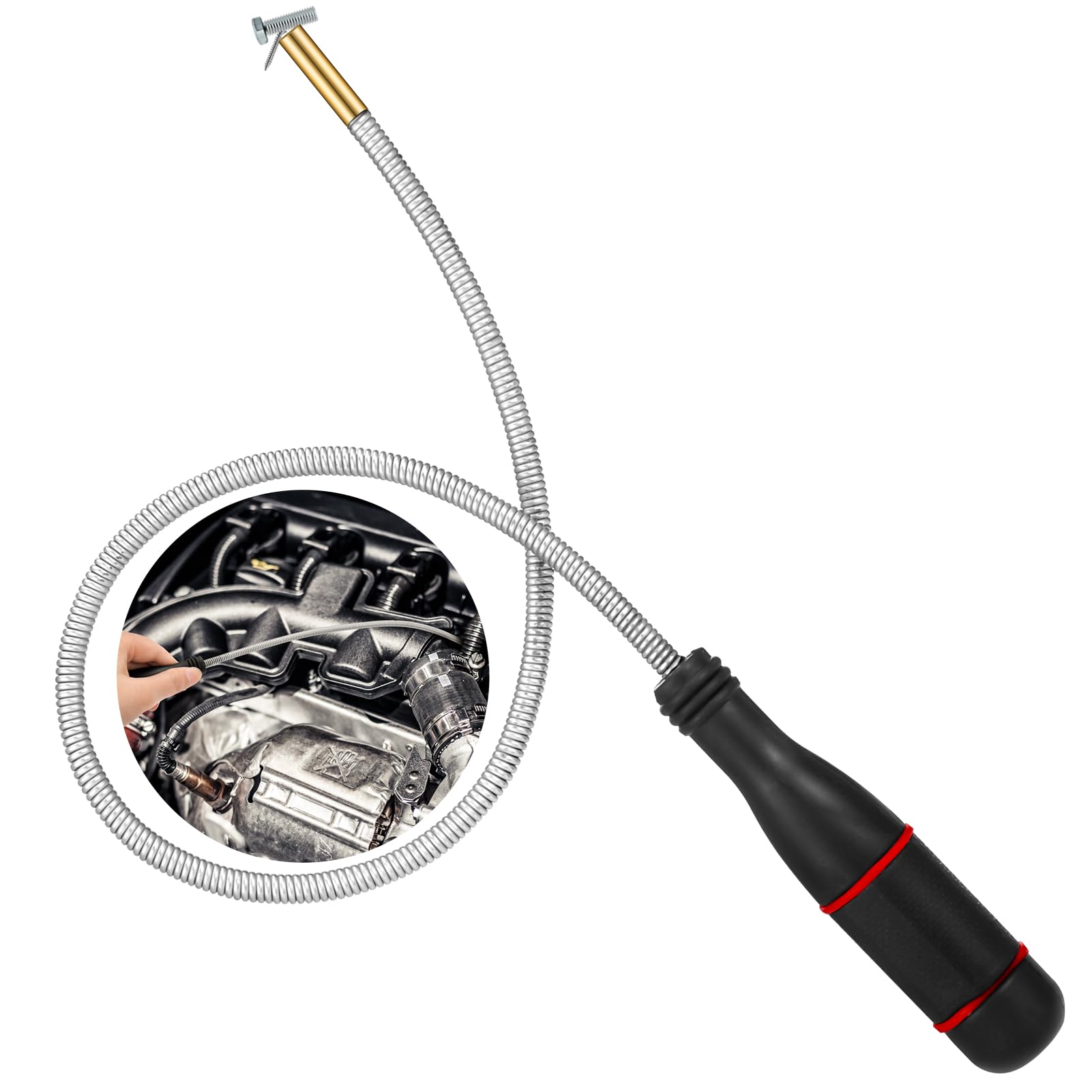 RosewineC 60 CM Flexible Magnetic Pick Up Tool,Telescopic Magnet with 500mm Flexible Gooseneck,Portable Magnet Handheld Tool for Picking Up Small Parts and Metal Objects