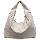 Slouchy Tote Bag 2026 Nylon Solid Pleated Handbag Men Women Large Shoulder Travel Gym Casual Commute Weekend Vacation