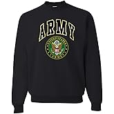 Tee Hunt United States Army Crew Neck Sweatshirt Army Crest Patriotic