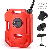 Gas Can - LESIWHOS 10L 2.64 Gallon Fuel Tank with Spout and Lockable Bracket for UTV ATV Motorcycle SUV Car Off Road Most Car