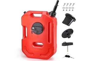 Gas Can - LESIWHOS 10L 2.64 Gallon Fuel Tank with Spout and Lockable Bracket for UTV ATV Motorcycle SUV Car Off Road Most Car