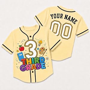 Custom Back to School Baseball Jersey, Personalized Kindergarten Name & Number Shirt, First Day of School Fit for Girls Boys