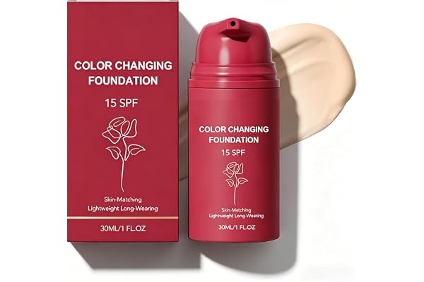 Korean Color Changing Foundation for Women – Skin Tone Adapting Liquid Foundation Makeup, Self-Adjusting Natural Finish, Blur
