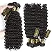 QTHAIR 12A Deep Wave Bundles Human Hair (14 16 18 Inch) Brazilian Deep Wave Human Hair 4 Bundles 100% Unprocessed Natural Color Virgin Brazilian Deep Wave Human Hair Extensions for Black Women