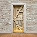 Fymural Danger Keep Out Door Wall Mural - Wallpaper Stickers Vinyl Removable 3D Decals for Home Retro Decoration 30.3x78.7