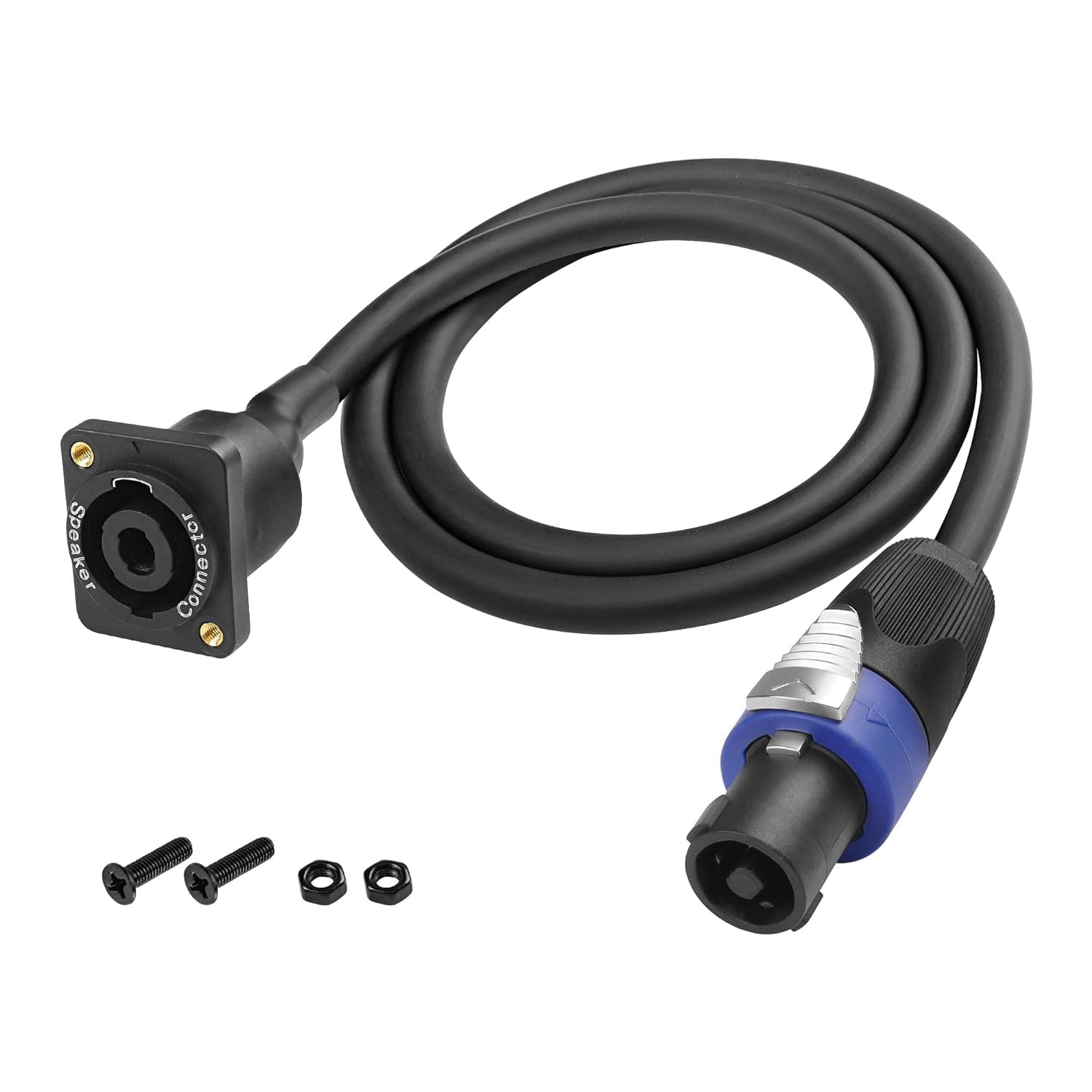 XMSJSIY Speakon Panel Mount Socket Female to Speakon Male Connector Speaker Cable Audio Extension Wire Cord with Jack Twist Lock for Loudspeaker Amplifier DJ Stage - 1M/3.28FT