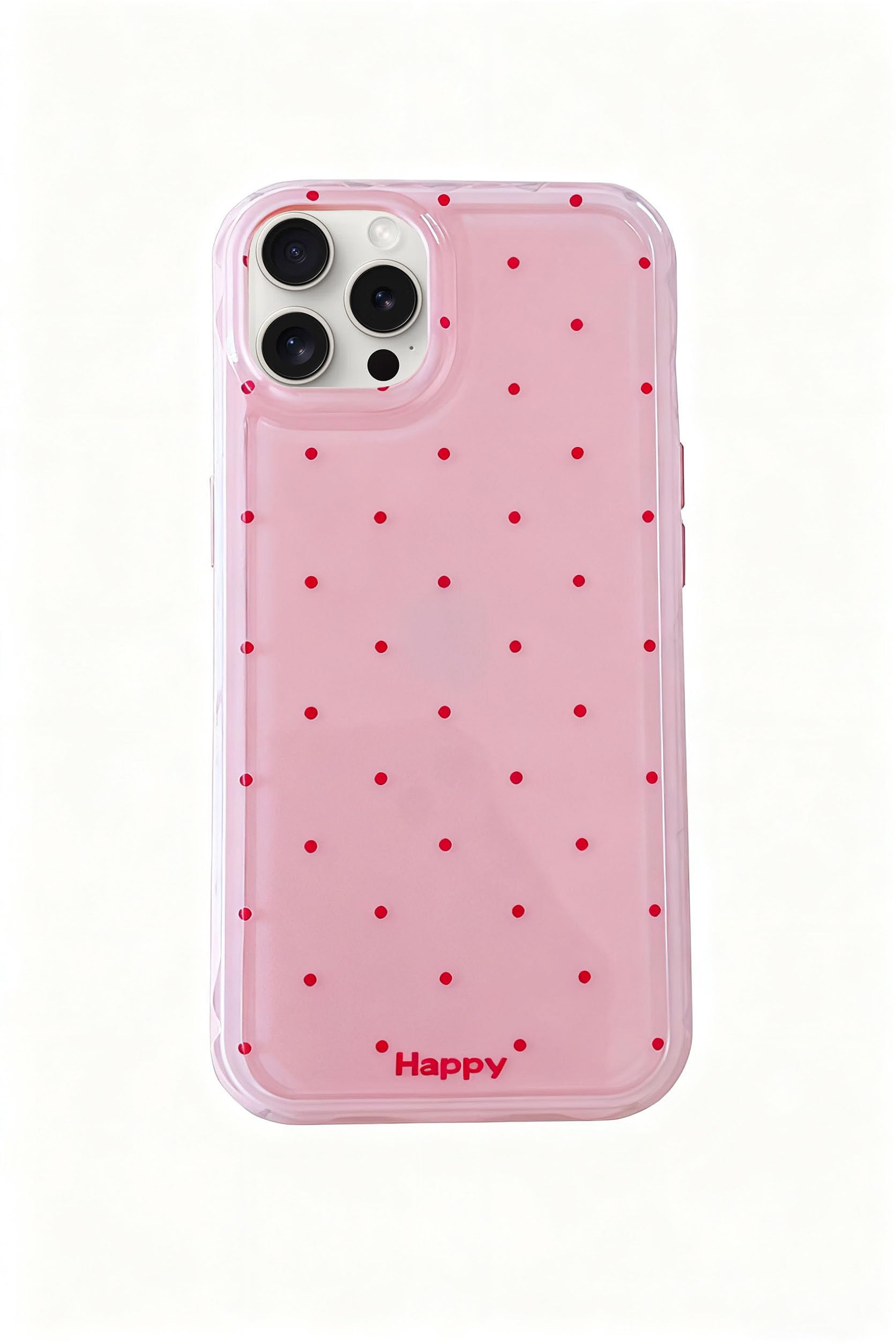 Dwginnt for iPhone 13 Pro Case Cute Polka Dot Phone Case Soft TPU Durable Protective Aesthetics Design Cover for Girls Women-Pink