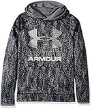 Under Armour Boys' Armour Fleece Printed Big Logo Hoodie, Black /Black, Youth Small