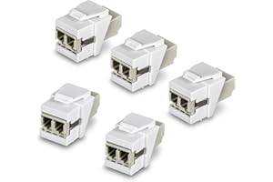 TRENDnet LC Duplex Fiber Optic Keystone Coupler Jacks– 5-Pack, TC-K05LC, Single-Mode & Multi-Mode Fiber Compatible, Use TC-KP