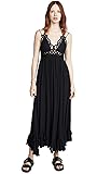 Free PeopleAdella Sleeveless Maxi Slip Dress for Women - Plunging V-Neckline and Strappy Detail at Back with Adjustable Spaghetti Straps Black SM One Size