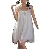 SINGINGQWEEN Womens' Lace Nightdress Vintage Chemises Summer Sleepwear Lounger Pajamas Victorian Housedress Bridal Nighties
