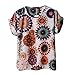 VOBAGA Women's Sun Flowers Pattern Printed Loose Batwing Chiffon Blouse T-Shirt XXL Sunflower